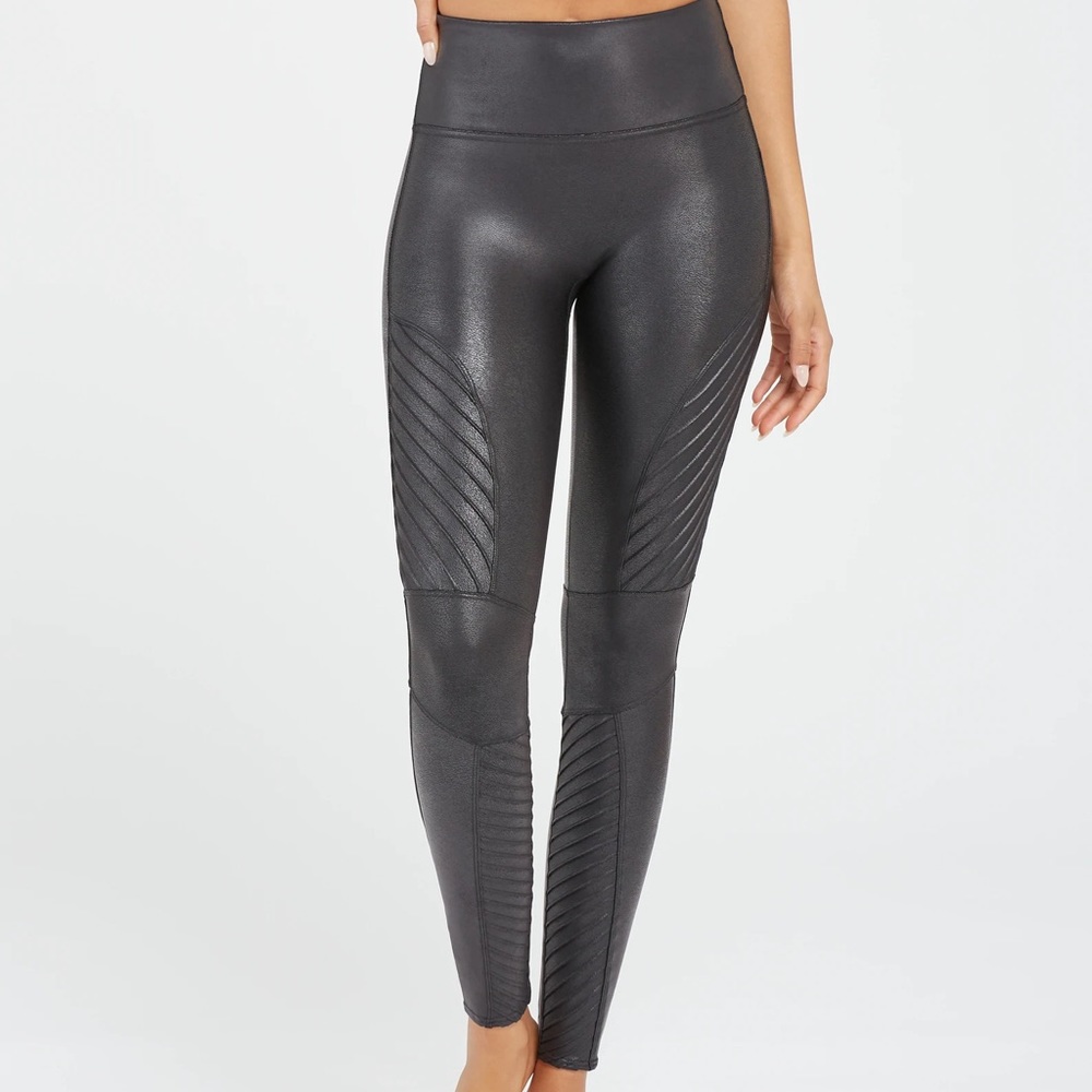 Spanx Faux Leather Motto Leggings